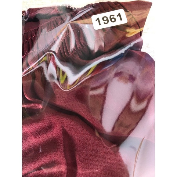 Adam Lippes Charmeuse Dress Ruffle Neck Burgundy 2 - Picture 13 of 13